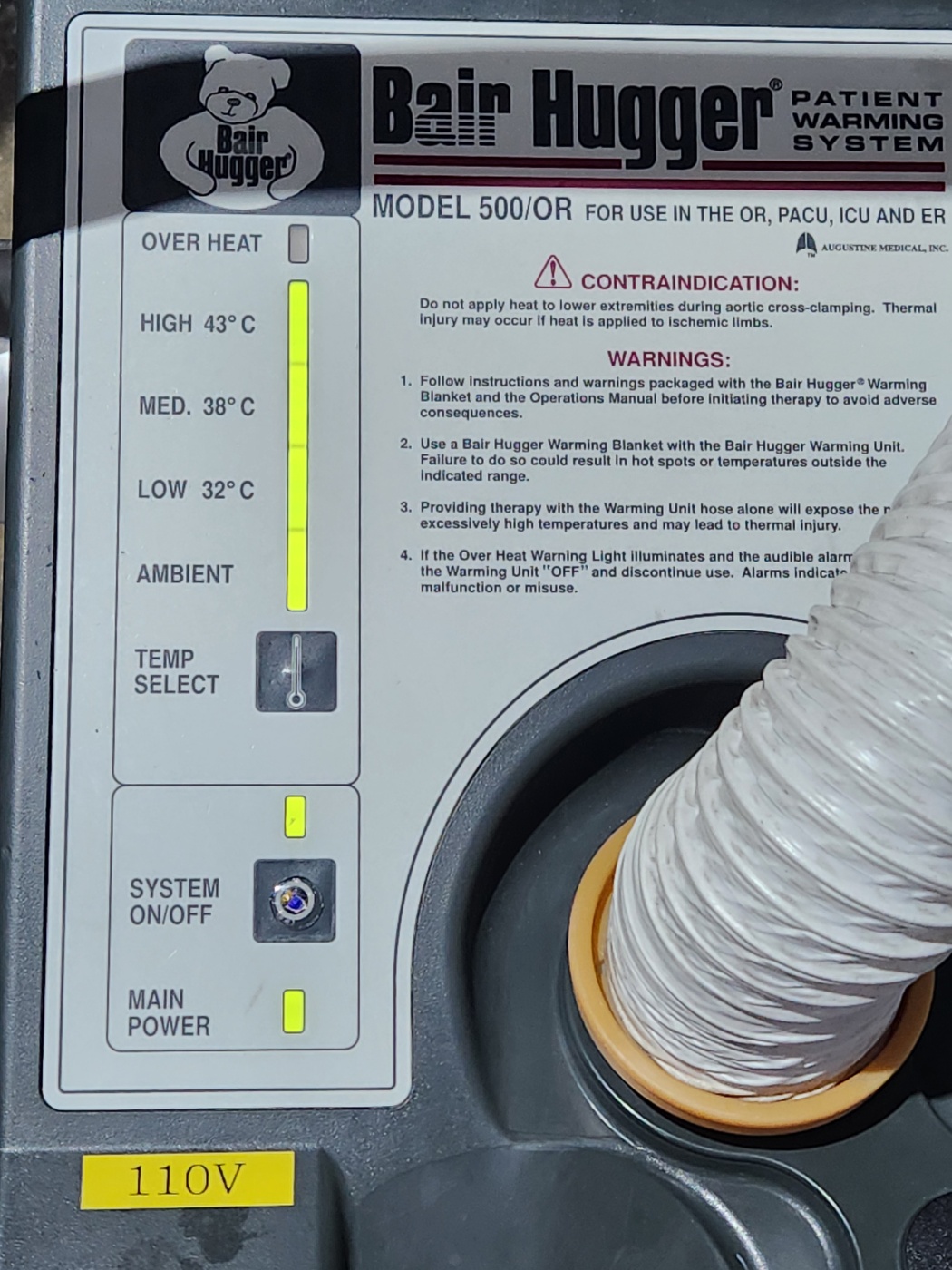 Bair Hugger Model 500/OR Warming System