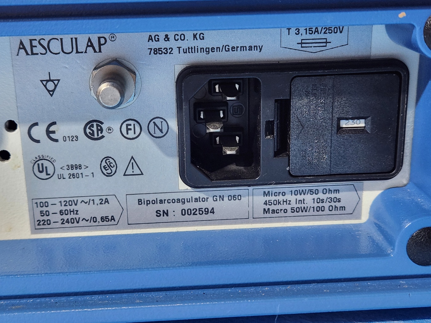 Aesculap Gn60  Bipolar Coagulator