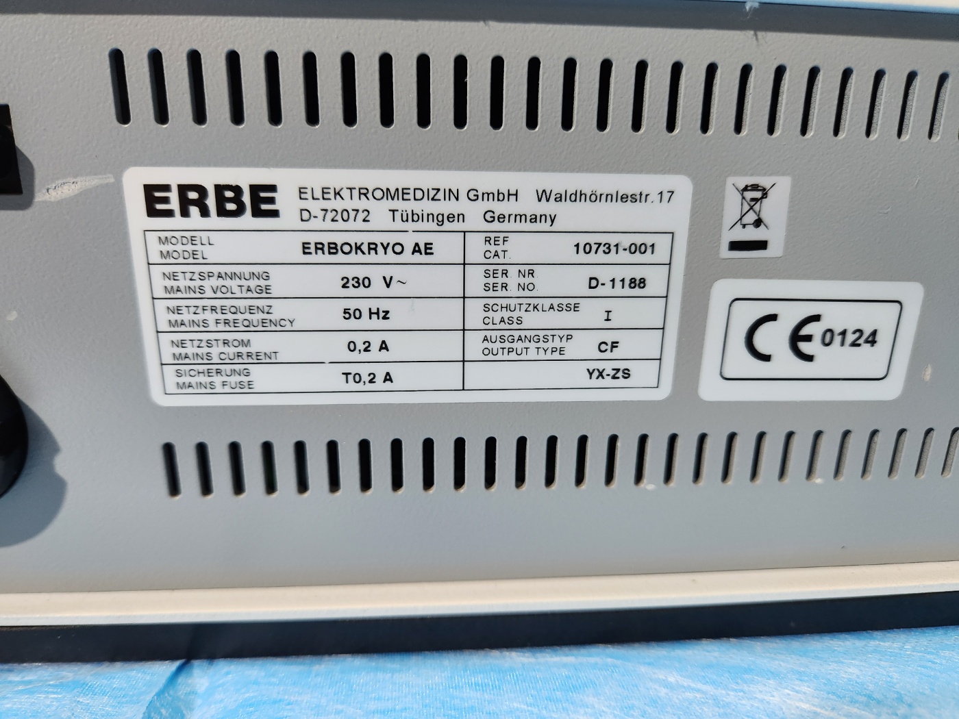 ERBE Erbokryo AE Cryosurgery Unit